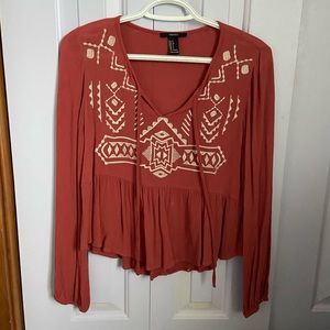Long sleeve burgundy top